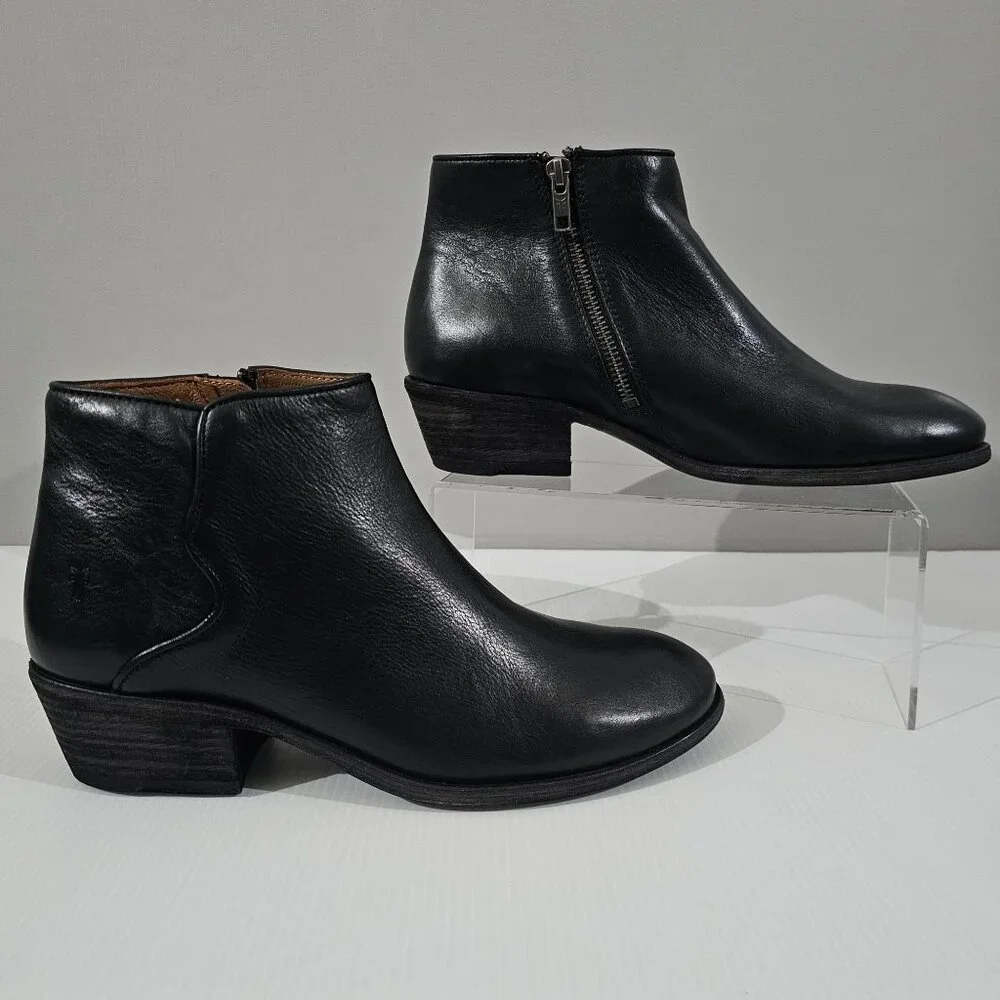 Frye Black Leather Ankle Boots | Excellent Condition - Picture 6 of 7